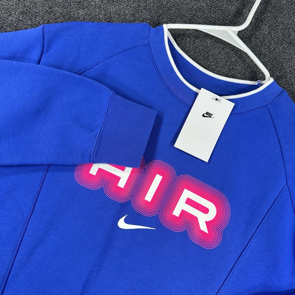 Nike Air Fleece Crewneck Sweatshirt Retro Blue Men's Sz L (HM0177 480)